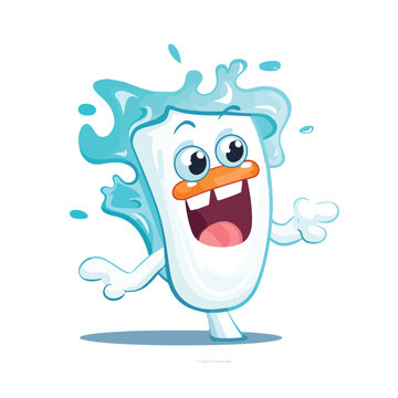Toothpaste character cartoon with shocked gesture  c
