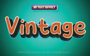 Vintage brown 3d editable text effect style