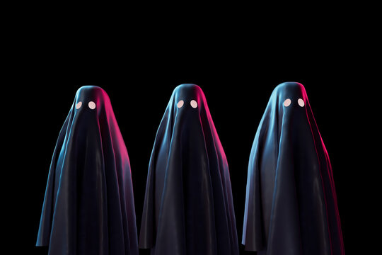 three scary halloween ghosts