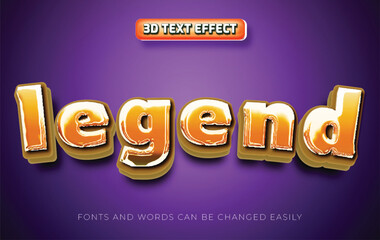 Legend hero 3d editable text effect style
