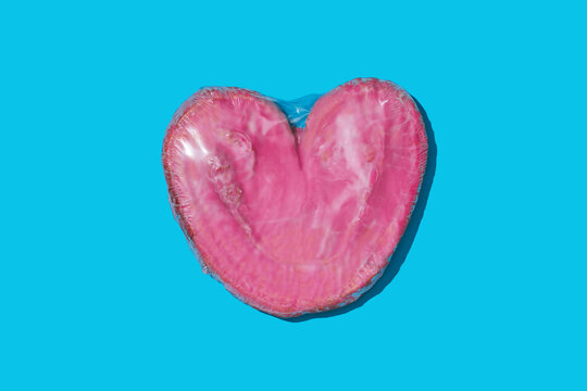 packaged heart-shaped pink palmier pastry