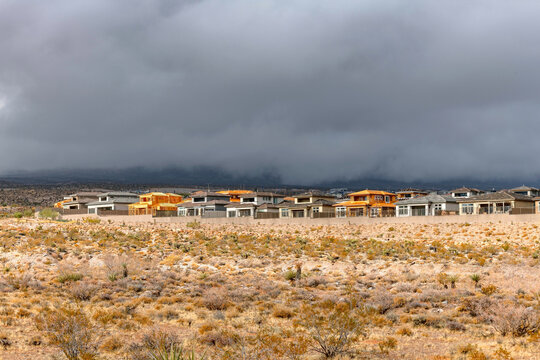 Urban Expansion: 4K Ultra HD Image of New Housing Development in Summerlin, West of Las Vegas
