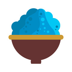 Happy holi festival. colorful pot and powder symbol