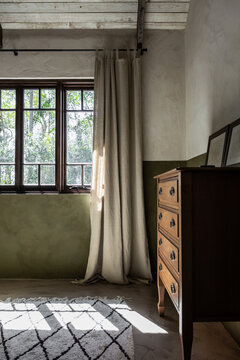 Vintage interior with rendered walls