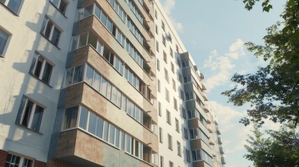 Facade Of Residential Building In Daytime