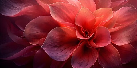 Floral Grace: Vibrant Crimson Hues Intertwine in Mesmerizing Abstract Formation. Concept Floral Photography, Abstract Art, Vibrant Colors, Crimson Hues, Mesmerizing Formations