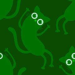 Halloween animals monsters seamless cats pattern for wrapping paper and fabrics and linens and kids clothes print