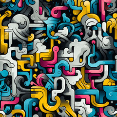 Seamless background pattern. Abstract geometric pattern in retro style.