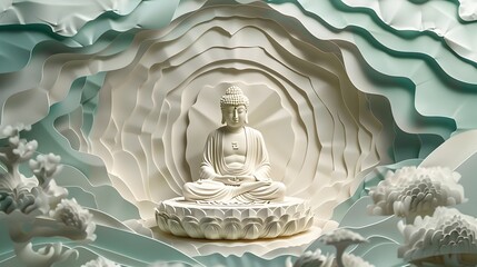 3D Paper Buddha Sculpture by Yoshio Matsuo and Alison Lam, To provide a visually stunning and culturally significant piece of art that showcases the