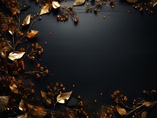 Design a dark golden background subtle textures or glossy effects to make the background more vivid.