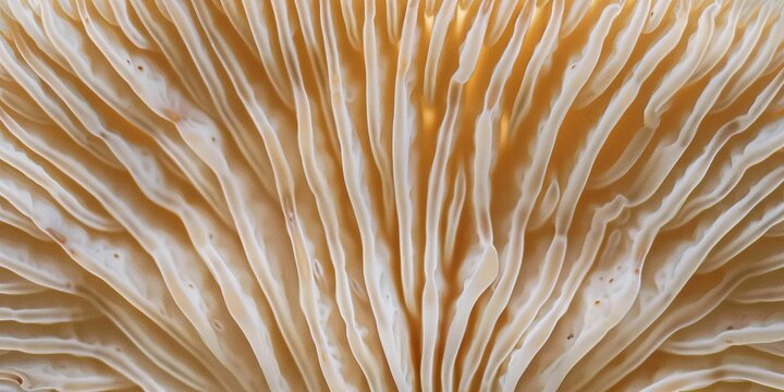 Close up of mushroom ridges, gills, sections, texture backgrounds.