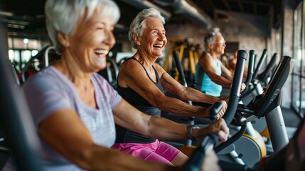 Fototapeta na wymiar Seniors Exercising and Enjoying An Active Lifestyle