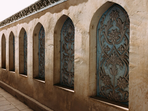 Traditional building fence wall in Hami, xinjiang, China
