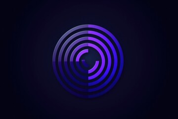 Modern neon concentric circles on a dark background for design elements and abstract art with a tech feel