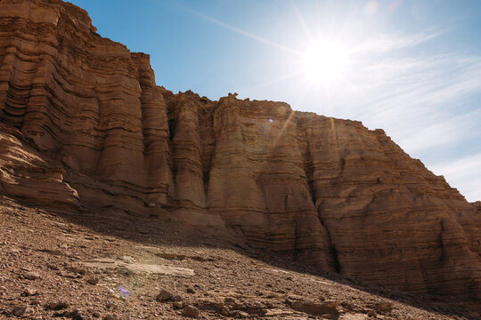 Sunburst over Badlands Cliff