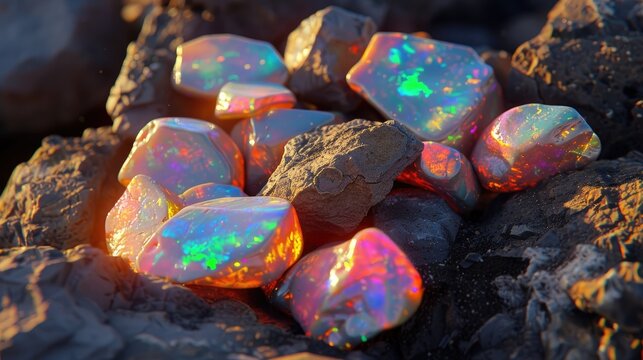 Heap Of Welo Opal Stones