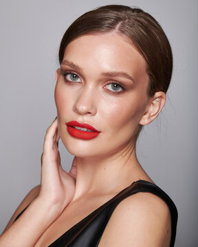 Studio portrait of a beautiful woman