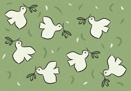 Dove of peace repeating background