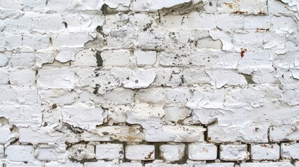 White vintage texture of painted old brick Wall background. AI generated image