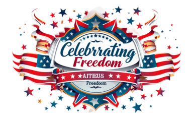 Juneteenth Emblem Celebrating Freedom with Pride Isolated on Transparent Background PNG.