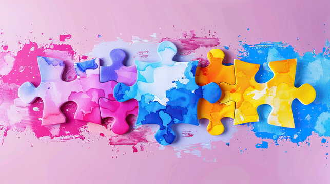 World Autism awareness day colorful logo, . Can be used for banners, backgrounds, badge, icon, medical posters, brochures, print and health care awareness campaign for autism, ai generated 