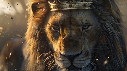Lion With A King Crown. Jesus, The Lion