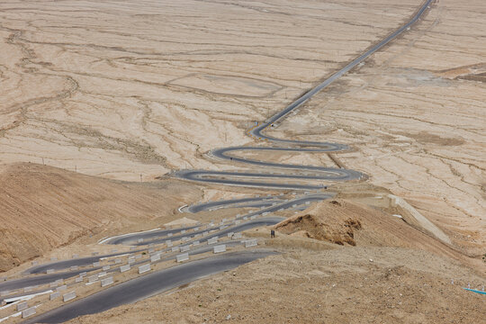 Aerial View of Serpentine Desert Highway