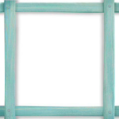 wooden frame with turqoise color