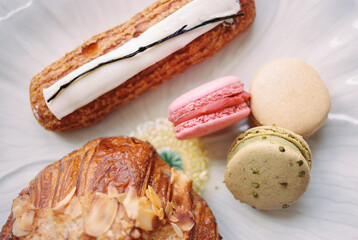 desserts on a white plate