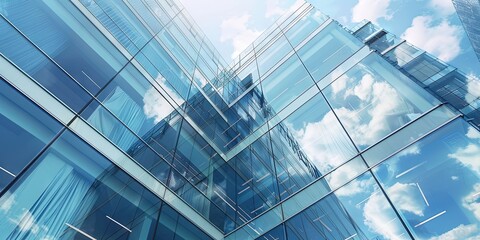 Glass walled corporate office building 