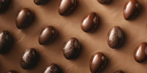 Tuinposter Decadent milk and dark chocolate eggs for Easter candy © Brian