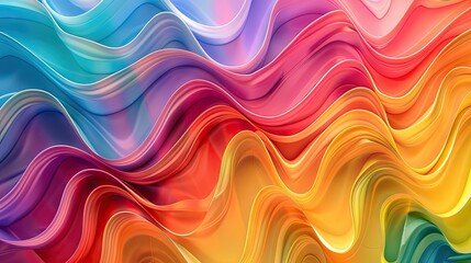 Obraz premium Picturesque Image Of Gradient Abstract Background Of Rainbow Colored Wavy Stripes Creating Vivid Ornament