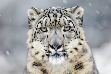 Obraz premium A close up portrait of a snow leopard 
