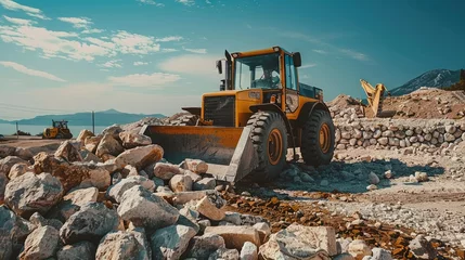 Foto op Canvas Forklift moving gravel and rocks in a construction site  © Brian