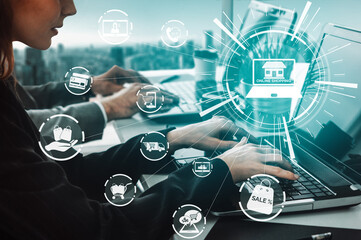Online shopping and Internet Money Payment Transaction Technology. Modern graphic interface showing...