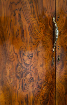 Antique wooden wardrobe detail