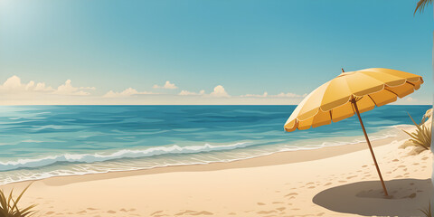 beach holiday vector drawing 2