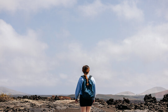 Anonymous hiker on a sunny day