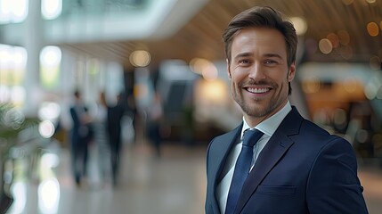 Successful Business Leadership Collaboration Corporate Diversity Partnership Teamwork Business Person In Formal Suit Smiling Confident And Vision In Modern Interior Office Background - obrazy, fototapety, plakaty