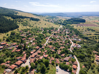 Aerial view of village of Zheravna, Bulgaria