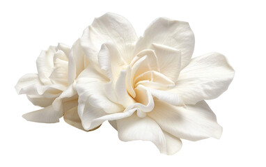 Pure Elegance White Gardenia Fragrant Petals Isolated on Transparent Background PNG.