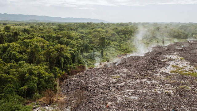 burning garbage dump