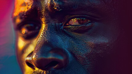 Vibrant Close-Up Portrait Of Thoughtful African Man