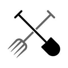 Shovel and fork garden PNG - obrazy, fototapety, plakaty