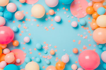 Fototapeta na wymiar Festive balloon background with pastel colors