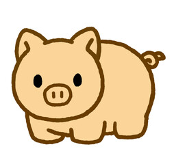 正面を見るブタ
