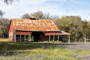 Fototapeta na wymiar old barn in spring