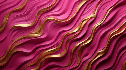 a pink and gold wavy background