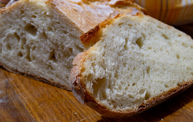 Sliced homemade bread close-up. Slice of bread and bread