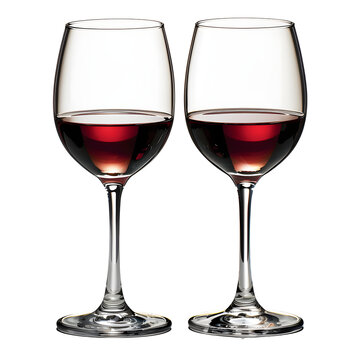 Wine Glasses on white background